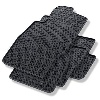 Tapis de sol en caoutchouc adapté pour Opel Corsa D Hayon (2006-2014) - tapis de voiture - noir - 4 pcs.