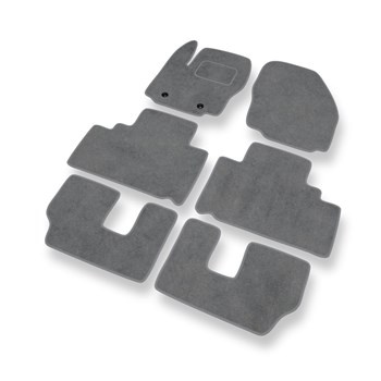 Tapis de Sol Velours adapté pour Ford Galaxy III Monospace (2006-2015) - Premium tapis de voiture - gris