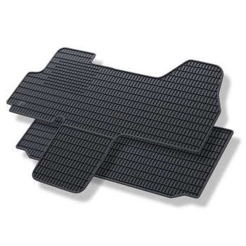 Tapis de sol en caoutchouc adapté pour Peugeot Boxer II Van (2006-2014) - tapis de voiture - noir - 2 pcs.