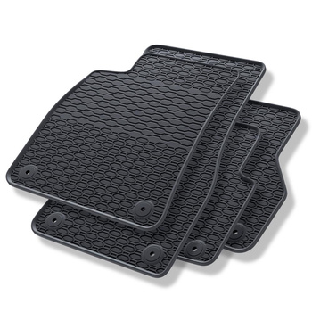 Tapis de sol en caoutchouc adapté pour Audi A6 C8 Berline, Avant (2018-....) - tapis de voiture - noir - 4 pcs.