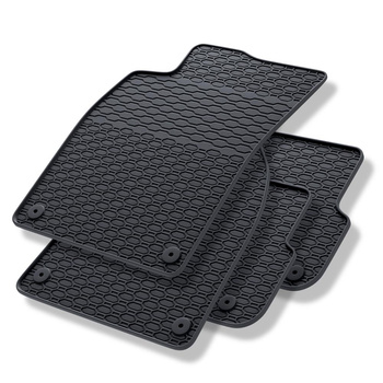 Tapis de sol en caoutchouc adapté pour Audi A6 C6 II (2006-2011) - tapis de voiture - noir