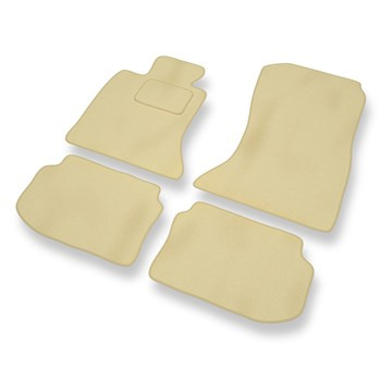 Tapis de Sol Velours adapté pour BMW 5 M5 V F10 FL Berline (2013-2017) - Premium tapis de voiture - beige