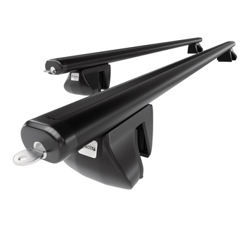 Barres de toit en aluminium adapté pour Fiat Stilo Uproad Multi-Wagon (2005-2007) - Porte-Bagages de Voiture noir - rails