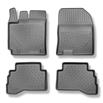 Tapis de sol en TPE adapté pour Hyundai Kona Hybrid SUV (09.2019-....) - pas pour la version électrique - tapis de voiture - noir