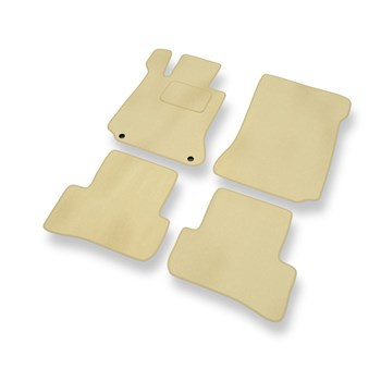 Tapis de Sol Velours adapté pour Mercedes-Benz Classe C W204 Break, Berline (2007-2014) - Premium tapis de voiture - beige