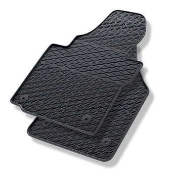 Tapis de sol en caoutchouc adapté pour Volkswagen Caddy III Cargo (2004-2015) - tapis de voiture - noir - 2 pcs.