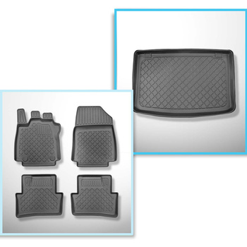 Kit tapis de coffre et tapis de voiture TPE pour: Renault Clio IV Hayon (10.2012-08.2019)