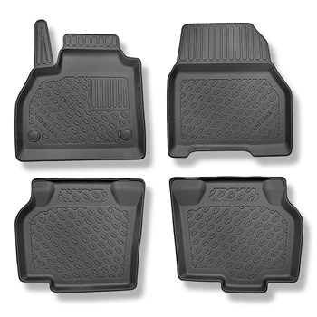 Tapis de sol en TPE adapté pour Renault Kangoo II Van (2008-04.2021) - 5 ou 7 sièges; sans la troisième rangée de sièges - tapis de voiture - noir