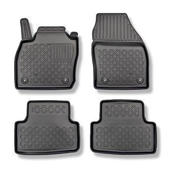 Tapis de sol en TPE adapté pour Volkswagen T-Cross Crossover (04.2019-....) - tapis de voiture - noir