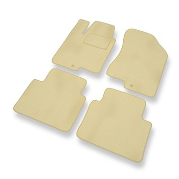 Tapis de Sol Velours adapté pour Kia Magentis II Berline (2005-2010) - Premium tapis de voiture - beige