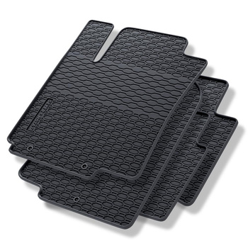 Tapis de sol en caoutchouc adapté pour Kia Rio III Hayon, Berline (2011-2016) - tapis de voiture - noir - 4 pcs.