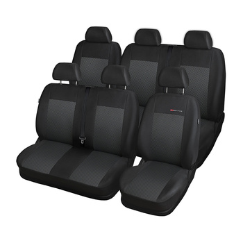 Housses de siège sur mesure adaptées pour Volkswagen Transporter T6 Van (2015-2019) sur deux rangées de sièges - housse siege voiture - couverture siege - E3