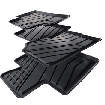 Tapis de sol en TPE adapté pour Hyundai Tucson III SUV (2020-....) - aussi pour Mild Hybrid; non pour HEV Hybrid et Plug-in Hybrid - tapis de voiture - noir