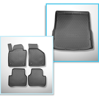 Kit tapis de coffre et tapis de voiture TPE pour: Volkswagen Passat B7 SW (10.2010-11.2014)