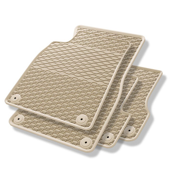 Tapis de sol en caoutchouc adapté pour Audi A6 C7 (2011-2018) - tapis de voiture - beige