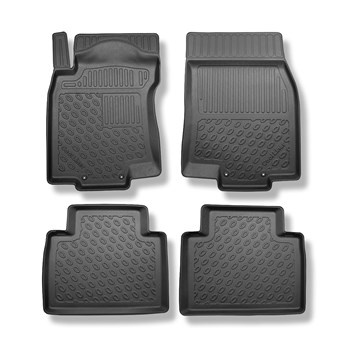 Tapis de sol en TPE adapté pour Nissan X-Trail III SUV (08.2014-2022) - 5 ou 7 sièges; sans la troisième rangée de sièges - tapis de voiture - noir