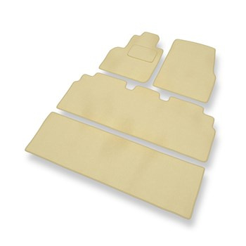 Tapis de Sol Velours adapté pour Renault Espace IV (2002-2014) - Premium tapis de voiture - beige