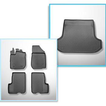 Kit tapis de coffre et tapis de voiture TPE PREMIUM pour: Dacia Logan II Monospace (09.2013-12.2020) - 5 sièges