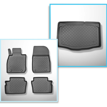 Kit tapis de coffre et tapis de voiture TPE pour: Mazda 2 Hayon (02.2015-....)