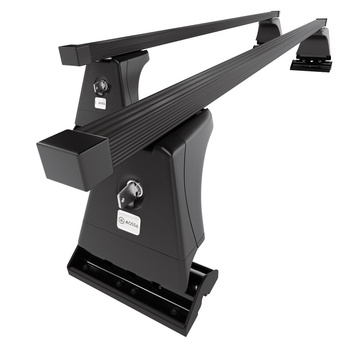 Barres de toit en acier adapté pour Peugeot 407 Berline (2004-2010) - Porte-Bagages de Voiture noir - points de montage - (suivant le modèle de voiture ils peuvent se situer à différents endroits)