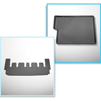 Kit tapis de coffre et tapis de voiture TPE pour: Ford Tourneo Custom L2 Van (01.2013-2018)