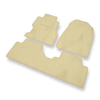 Tapis de Sol Velours adapté pour Honda Civic VII Coupé, Hayon, Berline (2001-2005) 3 portes, 4 portes - Premium tapis de voiture - beige