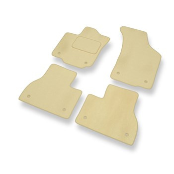 Tapis de Sol Velours adapté pour Volkswagen Phaeton Berline (2002-2016) version courte - Premium tapis de voiture - beige