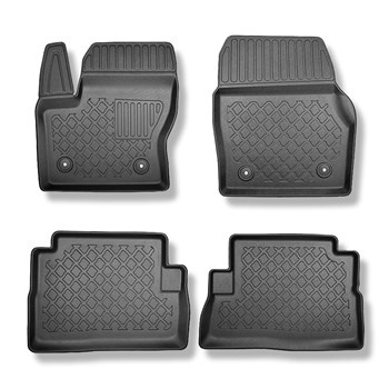 Tapis de sol en TPE adapté pour Ford Kuga II SUV (12.2015-10.2022) - tapis de voiture - noir
