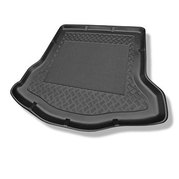 Tapis de coffre adapté pour Ford Focus III Berline (05.2011-08.2018) - bac de coffre - protection de coffre voiture - avec roue de secours à usage temporaire ou kit de réparation