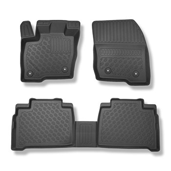 Tapis de sol en TPE adapté pour Ford S-Max II Monospace (12.2015-10.2022) - 5 ou 7 sièges; sans la troisième rangée de sièges - tapis de voiture - noir