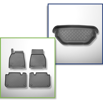 Kit tapis de coffre et tapis de voiture TPE pour: Tesla Model S 0 Coupé (01.2021-....) - coffre avant