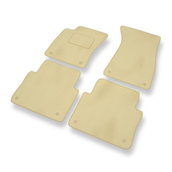 Tapis de Sol Velours adapté pour Audi A8 II D3 Berline (2002-2010) version longue - Premium tapis de voiture - beige