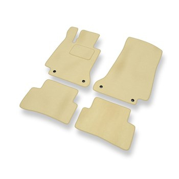 Tapis de Sol Velours adapté pour Mercedes-Benz Classe C W205 Break, Berline (2013-2021) - Premium tapis de voiture - beige