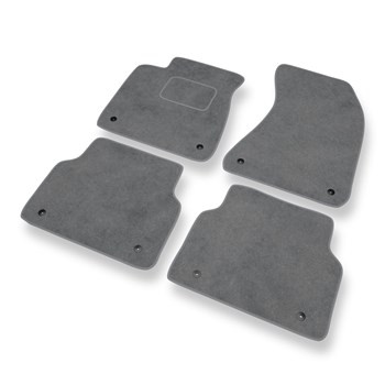 Tapis de Sol Velours adapté pour Audi A8 III D4 Berline (2010-2017) version longue - Premium tapis de voiture - gris