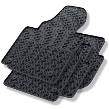 Tapis de sol en caoutchouc adapté pour Volkswagen Touran I Monospace (2003-2010) - tapis de voiture - noir - 4 pcs.