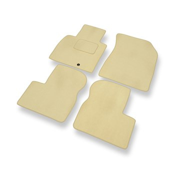Tapis de Sol Velours adapté pour Nissan Micra IV Hayon (2010-2017) - Premium tapis de voiture - beige
