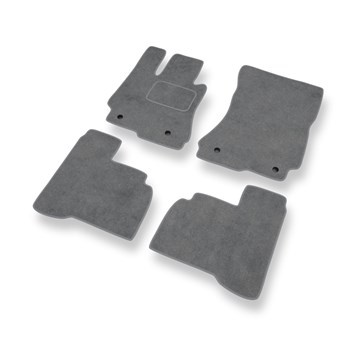 Tapis de Sol Velours adapté pour Mercedes-Benz Classe S W221 Coupé, Berline (2006-2013) version longue - Premium tapis de voiture - gris