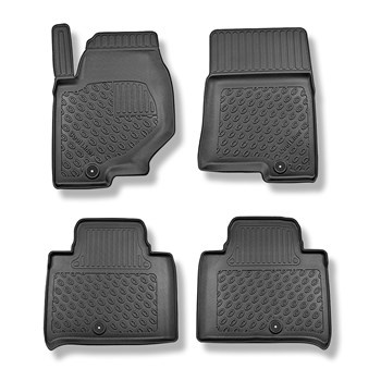 Tapis de sol en TPE adapté pour SsangYong Musso II Pick-Up (07.2018-....) - sans la troisième rangée de sièges - tapis de voiture - noir