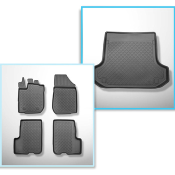 Kit tapis de coffre et tapis de voiture TPE pour: Dacia Logan II Monospace (09.2013-12.2020) - 5 sièges