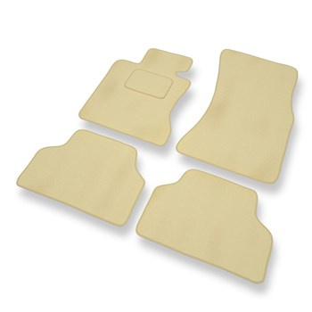 Tapis de Sol Velours adapté pour BMW 5 M5 IV E60 Berline (2005-2010) - Premium tapis de voiture - beige
