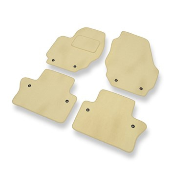 Tapis de Sol Velours adapté pour Volvo V60 I (2010-2018) - Premium tapis de voiture - beige