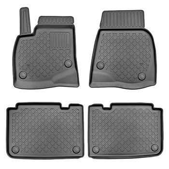 Tapis de sol en TPE adapté pour Tesla Model S Liftback (07.2012-03.2015) - à traction arrière - tapis de voiture - noir