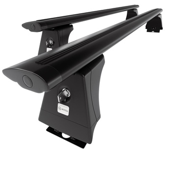Barres de toit en aluminium adapté pour Fiat Ducato III Van (2006-2014) - Porte-Bagages de Voiture noir - points de montage - (suivant le modèle de voiture ils peuvent se situer à différents endroits)