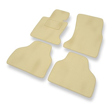 Tapis de Sol Velours adapté pour BMW 7 IV E65/E66 Berline (2001-2008) - Premium tapis de voiture - beige
