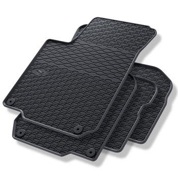 Tapis de sol en caoutchouc adapté pour Volkswagen Jetta IV Berline, SW (1998-2005) - tapis de voiture - noir - 4 pcs.