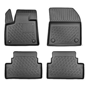 Tapis de sol en TPE adapté pour Peugeot 3008 II SUV (11.2016-....) - sans Hi-Fi-System FOCAL - tapis de voiture - noir