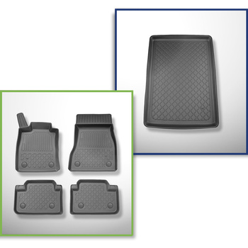 Kit tapis de coffre et tapis de voiture TPE pour: BMW 5 G60, G90 Berline (10.2023-....) - pas pour la version électrique