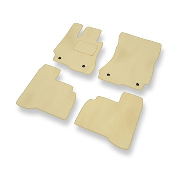 Tapis de Sol Velours adapté pour Mercedes-Benz Classe S W221 Coupé, Berline (2006-2013) version longue - Premium tapis de voiture - beige
