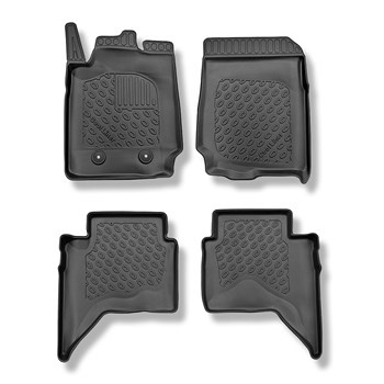 Tapis de sol en TPE adapté pour Ford Ranger T6 PX1 Pick-Up (12.2015-10.2022) - tapis de voiture - noir