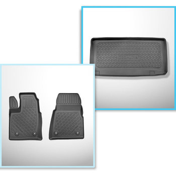 Kit tapis de coffre et tapis de voiture TPE pour: Ford Tourneo Custom Van (02.2018-06.2023)